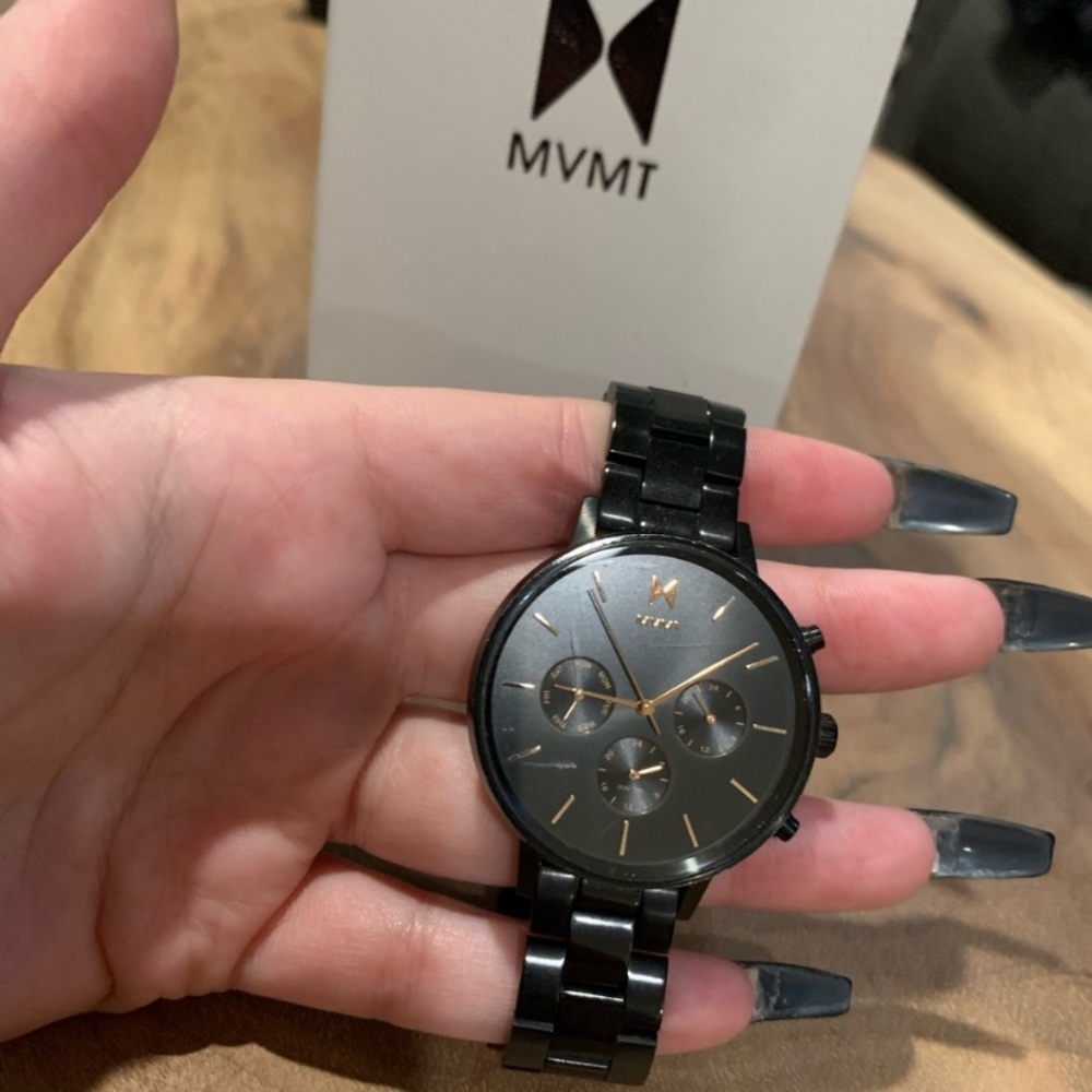 MVMT black and rose gold watch